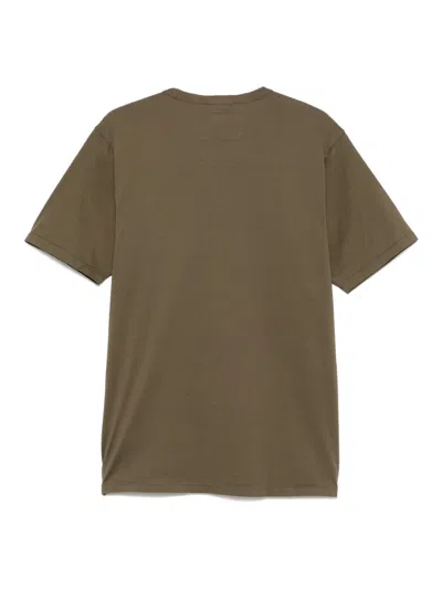 C.p. Company Crew Neck Patch Cotton T-shirt In Brown