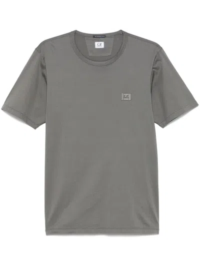 C.p. Company Crew Neck Cotton T-shirt Patch In Gray