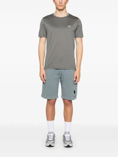 C.p. Company Crew Neck Cotton T-shirt Patch In Gray