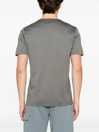 C.p. Company Crew Neck Cotton T-shirt Patch In Gray