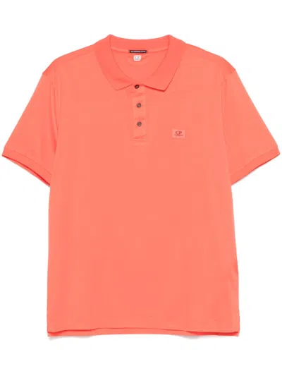 C.p. Company Logo Polo Shirt With Collar And Cuffs In Red