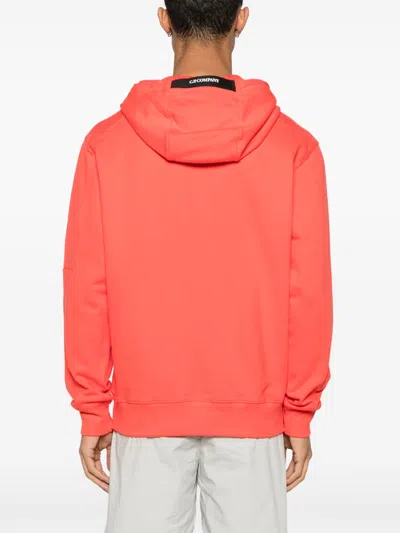 C.p. Company Hooded Sweatshirt With Logo And Pouch Pocket In Red