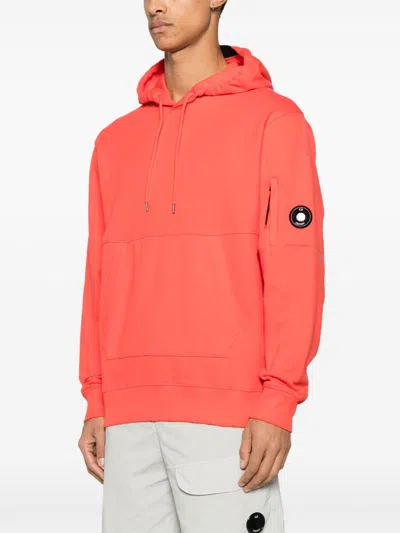 C.p. Company Hooded Sweatshirt With Logo And Pouch Pocket In Red