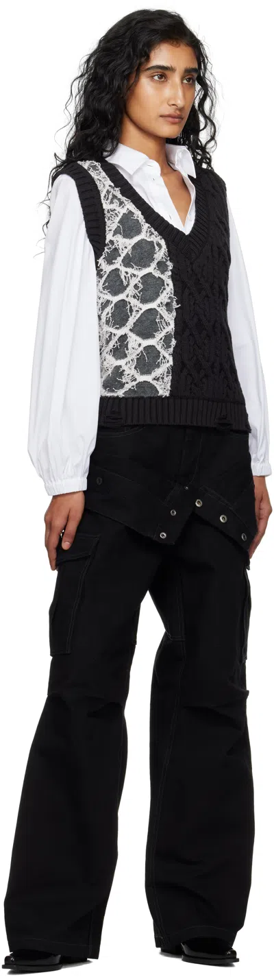 Andersson Bell Black Double Waist Work Wide-leg Cargo Pants In Black