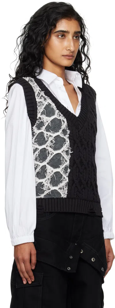 Andersson Bell Patchwork Knitted Vest In Black