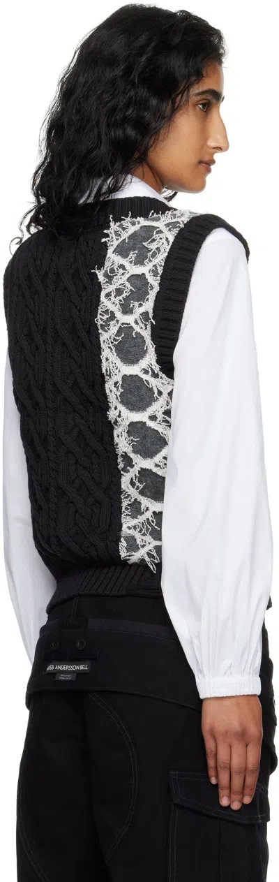 Andersson Bell Patchwork Knitted Vest In Black