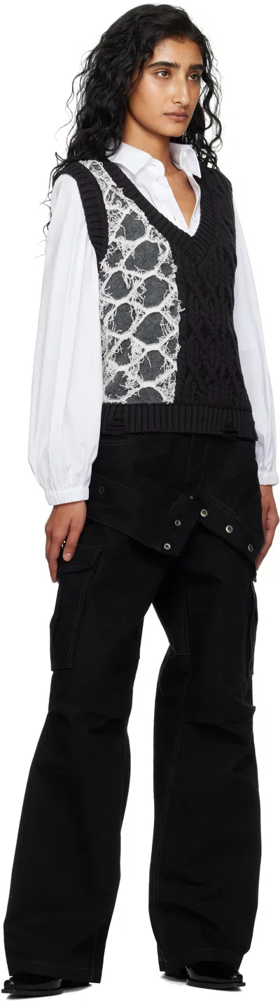 Andersson Bell Patchwork Knitted Vest In Black