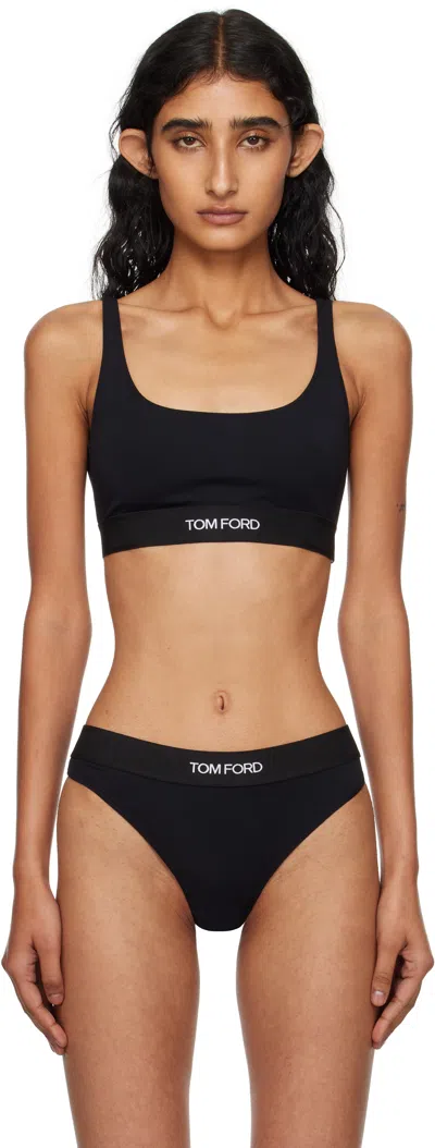 Tom Ford Black Modal Signature Bralette In Black