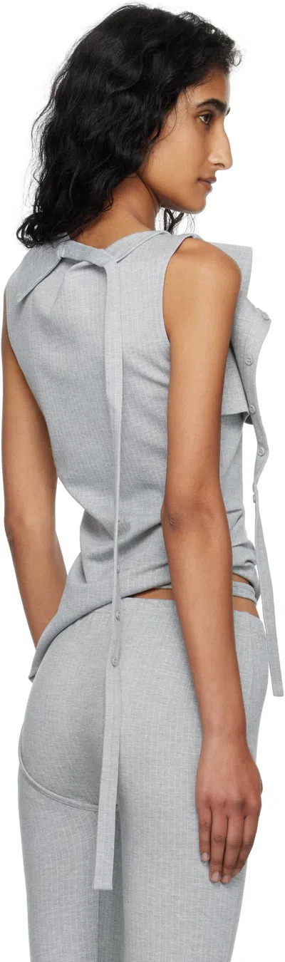Ottolinger Button Sleeveless Top In Gray