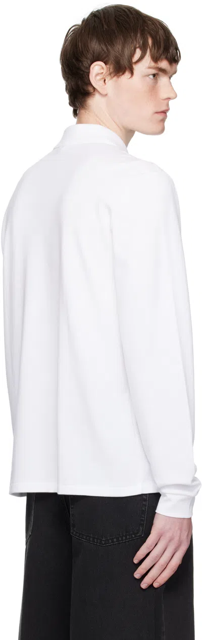 Lacoste Loose Fit Pique Polo Shirt In White