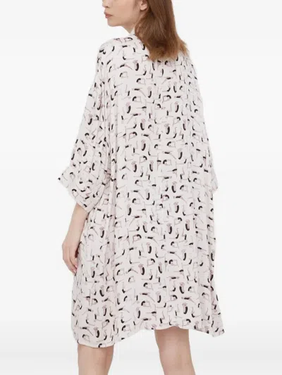 Sisley Paris Figure-print Shirt Midi Dress In White