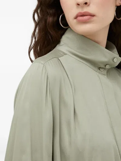 Bruuns Bazaar Turtleneck Smocked-cuffs Blouse In Gray