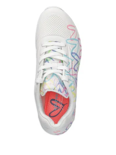 Skechers Heart-print Sneakers In White