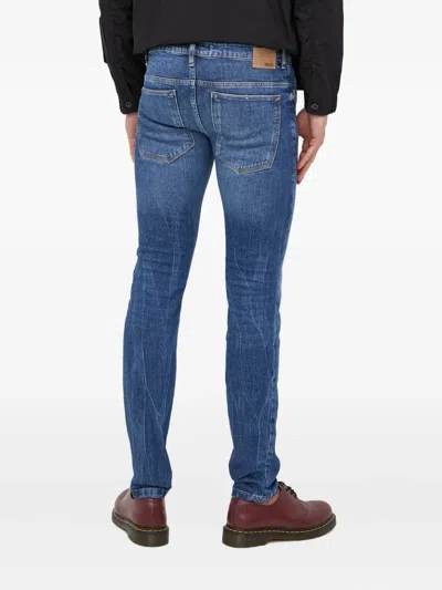 Drykorn Leather-patch Jeans In Blue