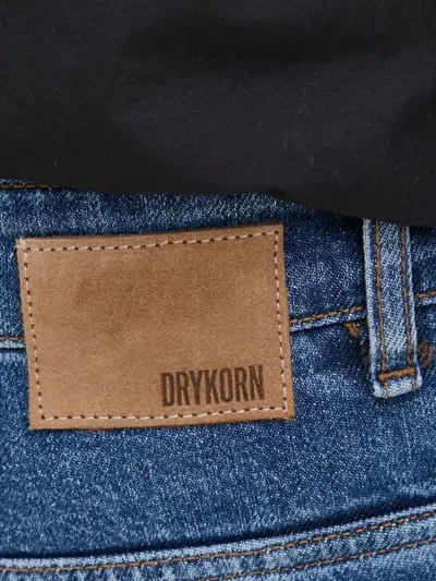Drykorn Leather-patch Jeans In Blue