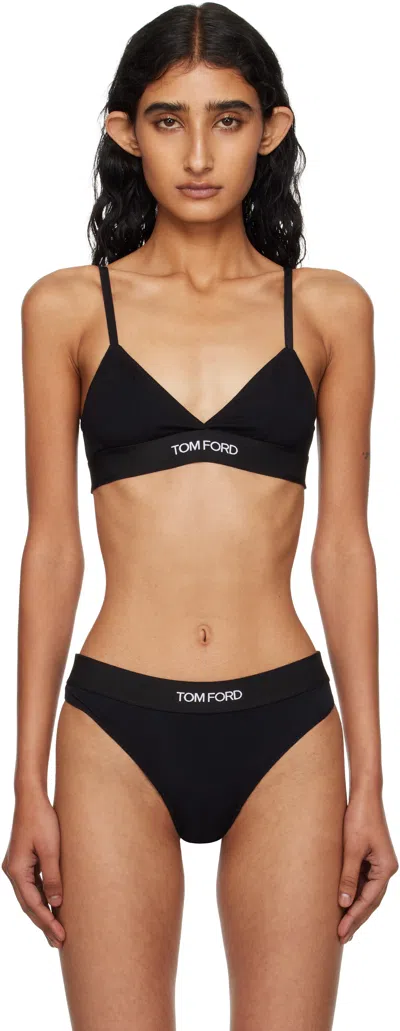 Tom Ford Stretch-modal Jersey Soft-cup Triangle Bra In Black
