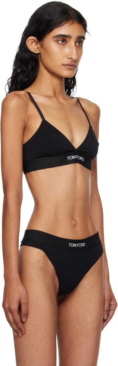 Tom Ford Stretch-modal Jersey Soft-cup Triangle Bra In Black
