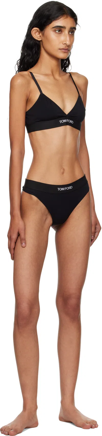 Tom Ford Stretch-modal Jersey Soft-cup Triangle Bra In Black
