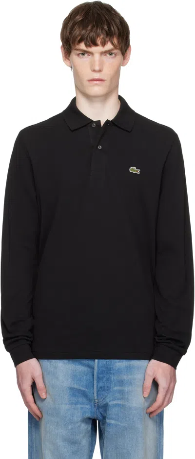 Lacoste Black Piqué Polo Shirt In Black