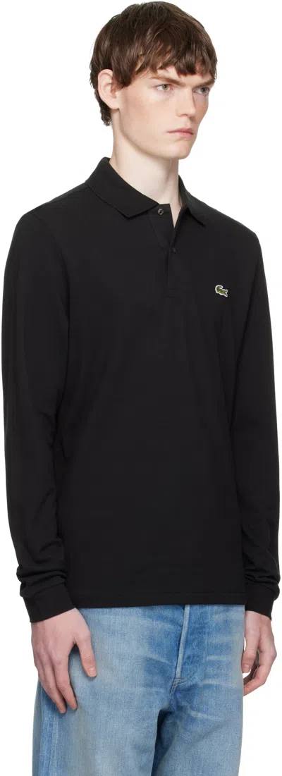 Lacoste Black Piqué Polo Shirt In Black