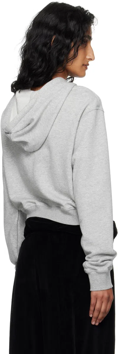 Open Yy Gray Loop Button Effect Hoodie In Gray