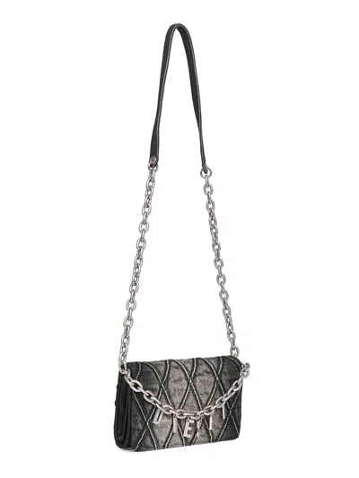 Diesel Women Black Charm-d Wallet Strap Wallet On Chain In Multi