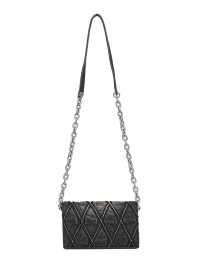 Diesel Women Black Charm-d Wallet Strap Wallet On Chain In Multi