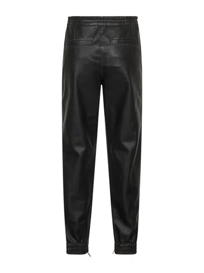 Diesel Black Distressed Eco-leather P-hoenix Trousers In Multi