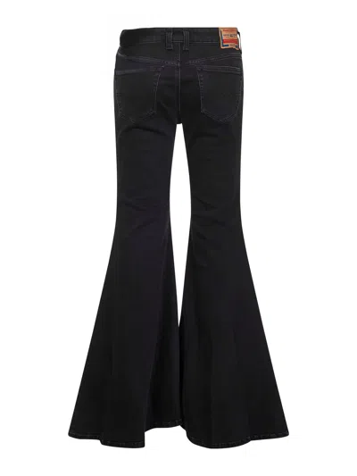 Diesel Women Black Flare Jeans 1970 D-bleess 09m69 In Multi