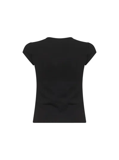 Diesel Women Black Stretch Cotton T-angie T-shirt In Black