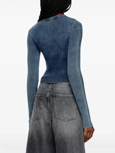 Diesel Women M-anchor Cotton Sweater In Blue