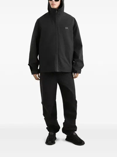 Dolce & Gabbana Hooded Cotton Jacket In Black