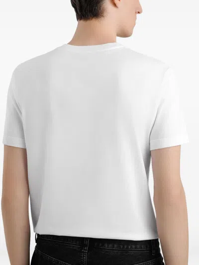 Dolce & Gabbana White Crewneck T-shirt With Logo Lettering Print On The Front In Multi