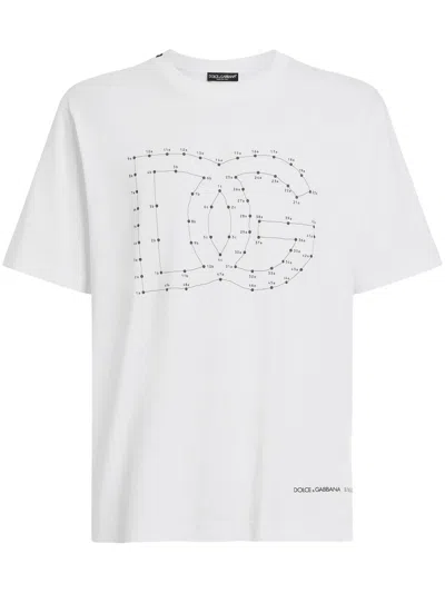 Dolce & Gabbana Men Printed T-shirt In White