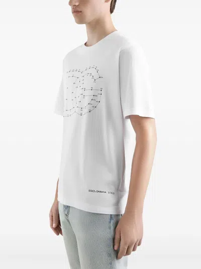 Dolce & Gabbana Men Printed T-shirt In White