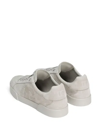 Dolce & Gabbana Calfskin Strobel Portofino Light Sneakers In Neutral