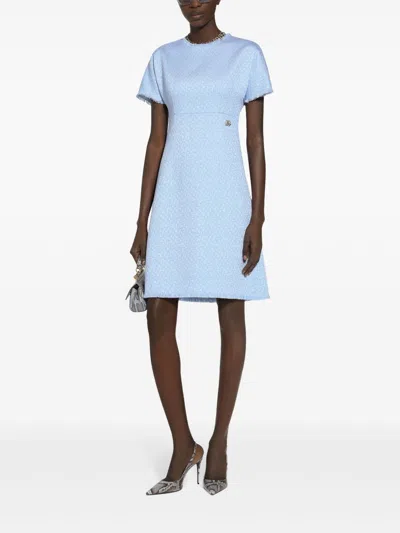 Dolce & Gabbana Rachel Tweed Dress With Dg Logo In Multi