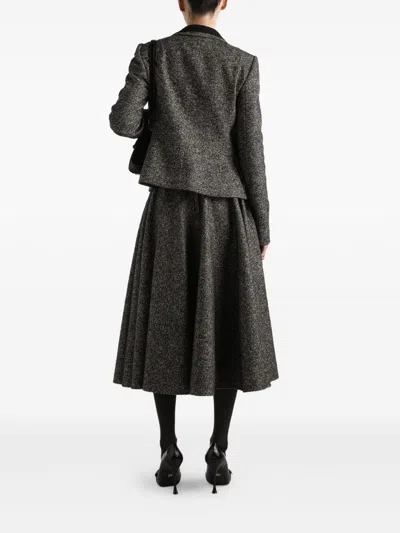 Dolce & Gabbana Tailored Single-breasted Wool Jacket With Textured Fabric In Gray