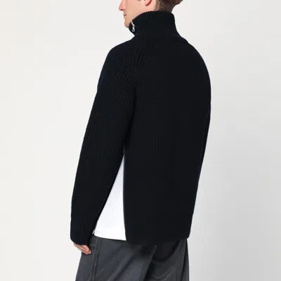 Dries Van Noten Black Wool Zip-up Cardigan In Black
