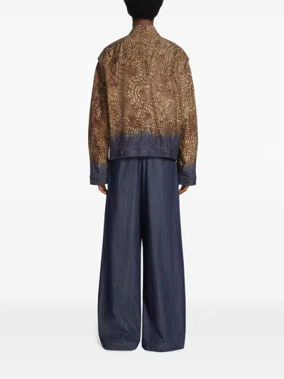 Dries Van Noten Men Bomber Jacket With Print In Brown