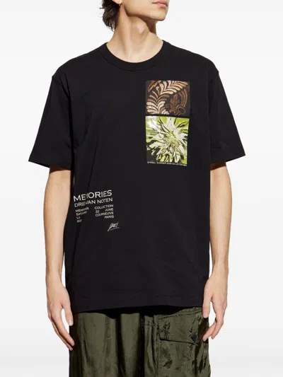 Dries Van Noten Crew Neck Graphic Print T-shirt In Black