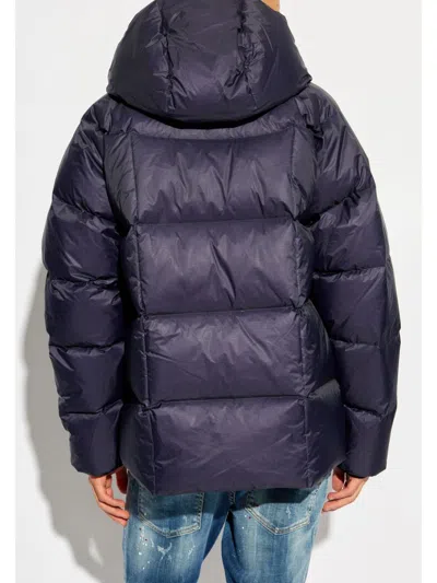 Dsquared2 Quilted Puff Coat With Hood And Relaxed Fit In Purple