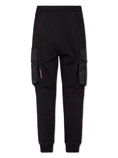 Dsquared2 Cargo Trousers With Elasticated Cuffs And Drawstring Waist In Black