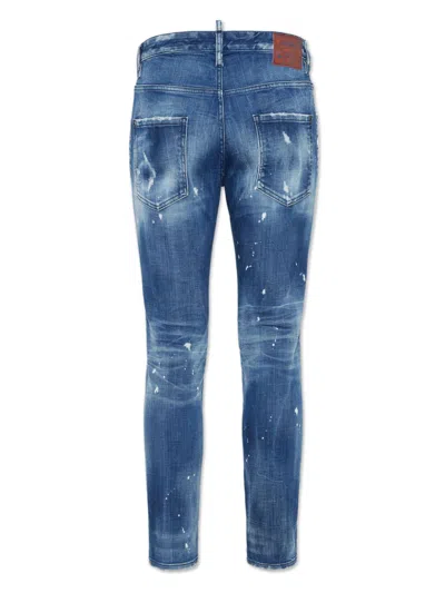 Dsquared2 Dsquared Men Slim Jeans With A Lived-in Effect In Blue