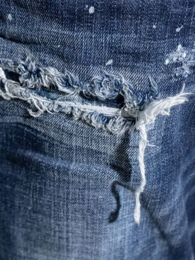 Dsquared2 Dsquared Men Straight Jeans With A Lived-in Effect In Blue