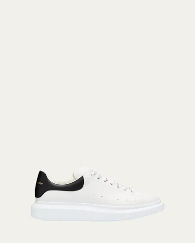 Alexander Mcqueen White And Black Low-top Sneakers With Chunky Sole And Contrasting Heel Tab In Leather Man In White