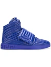 Versace Palazzo Medusa Quilted Hi-top Sneakers In Blue