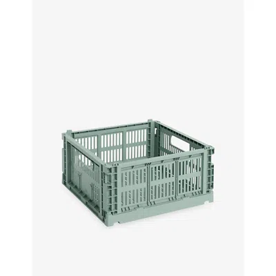 Hay Sage Green Square Colour Crate Medium In Green