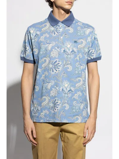 Etro Polo Shirt With Print In Blue