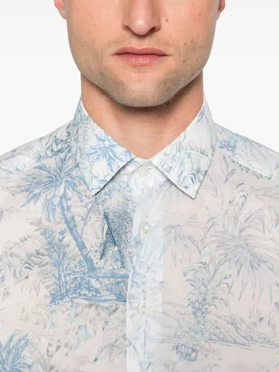 Etro Multicolour Long Sleeve Shirt With Paisley Print In Blue